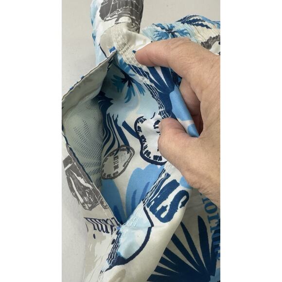 Caribbean Joe L Board Shorts Swim Trunks Lined Vintage Cars Miami Bahamas Floral - Picture 5 of 13